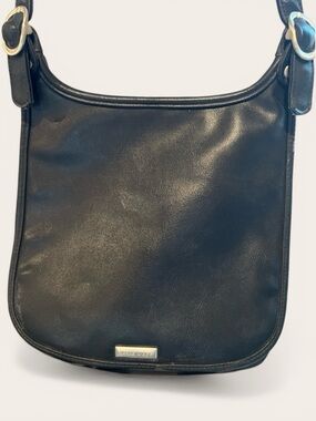 1990s Nine West Crossbody Flap Saddle Bag Black Leather Vintage